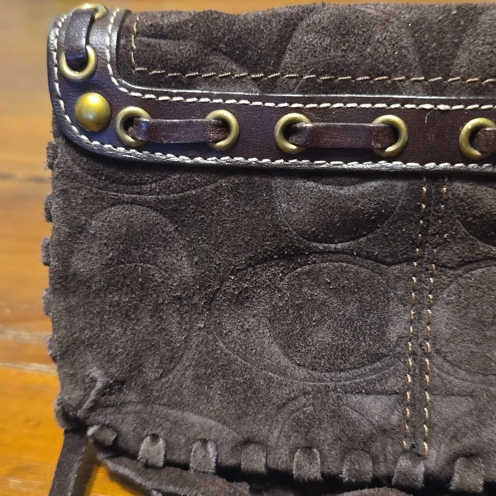 COACH Dark Brown Fringe Wristlet!Beautiful!!! - Picture 12 of 14